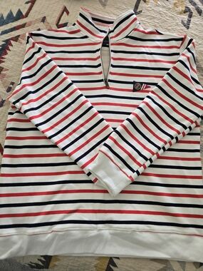 Kiel James Patrick Striped Quarter Zip Sweatshirt Size XXL New NWT